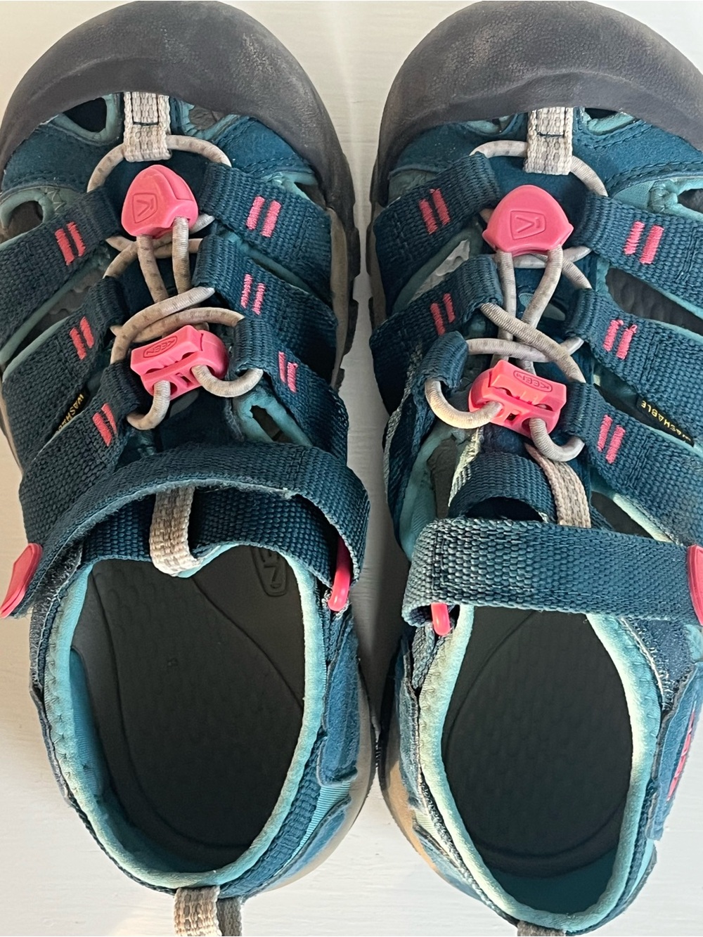 Keen Teal and Pink Kids Outdoor Sandals